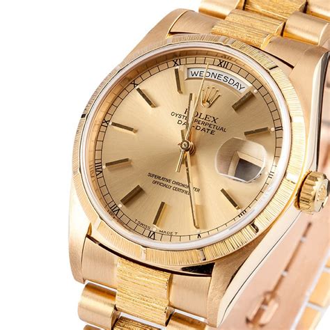 rolex gold date bumper watch for sale|pre owned Rolex day date.